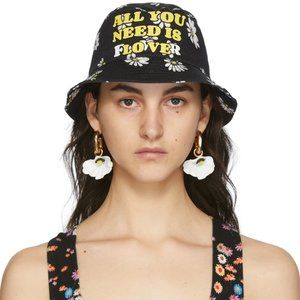 Paco Rabanne, Black Daisy Bucket Hat, One Size